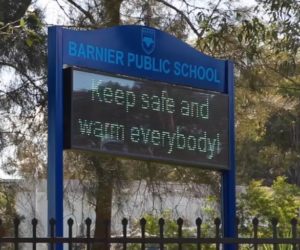 School welcome sign