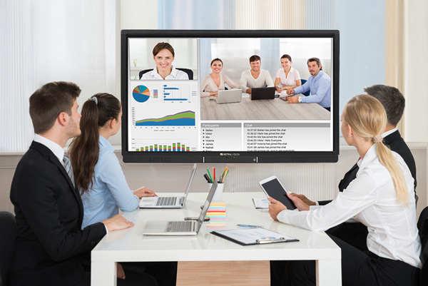 Business people Attending Video Conference