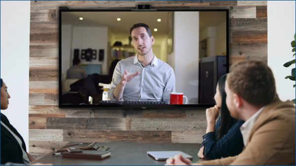 Man on Conference Screen